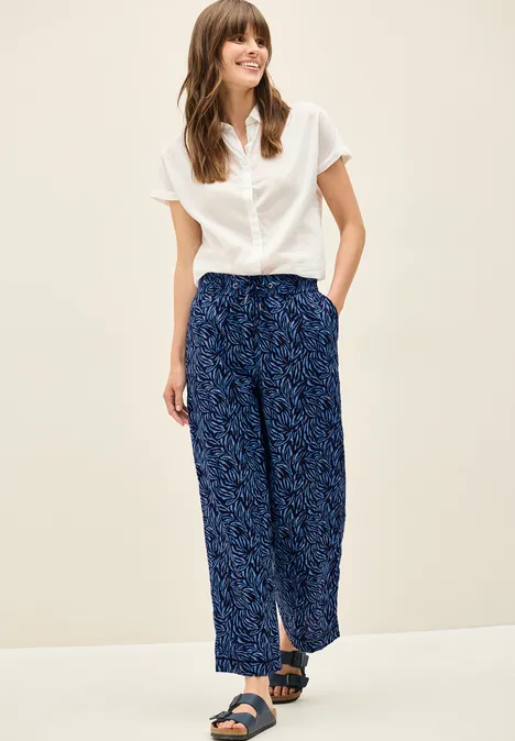 Wide Leg Hose mit Tapedetail urban navy blue