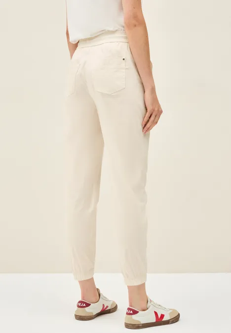Gestreifte Cargo Hose light beige
