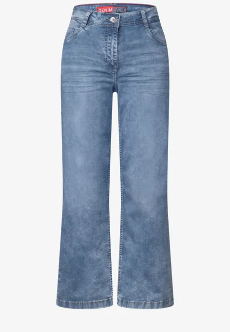 7/8 Wide Leg Jeans light blue wash