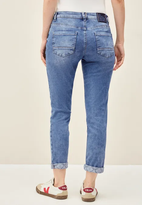 Casual Fit Jeans mit Turn-Up mid blue wash