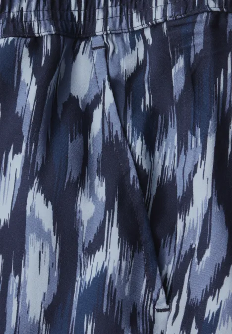 Gemusterte Wide Leg Hose urban navy blue