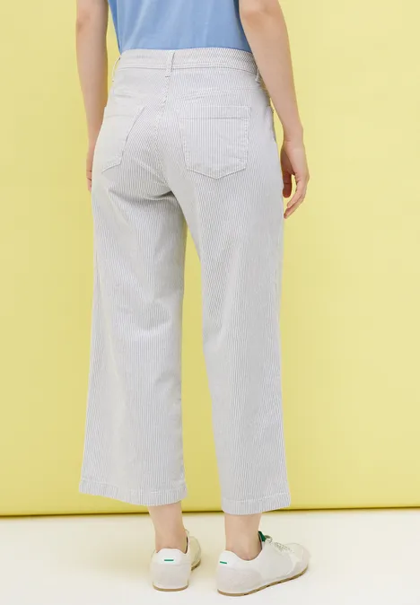 Gestreifte Wide Leg Hose urban navy blue