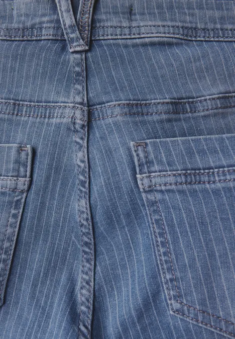 Gestreifte Casual Fit Jeans light blue wash