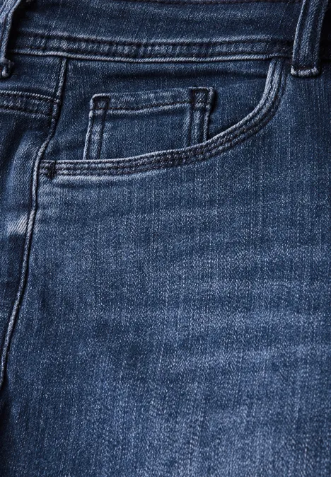 3/4-Jeans im Casual Fit mid blue used wash