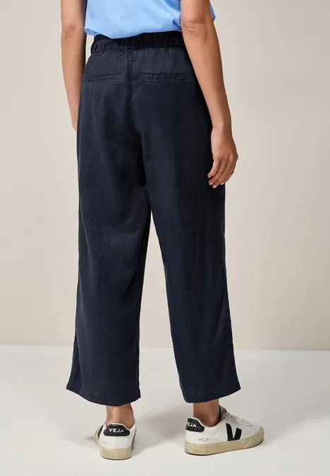 Wide Leg Leinenhose universal blue
