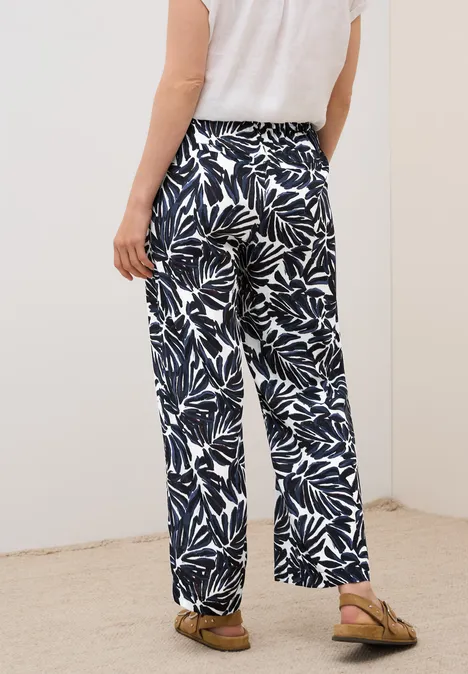 Gemusterte Crepe Hose urban dark blue