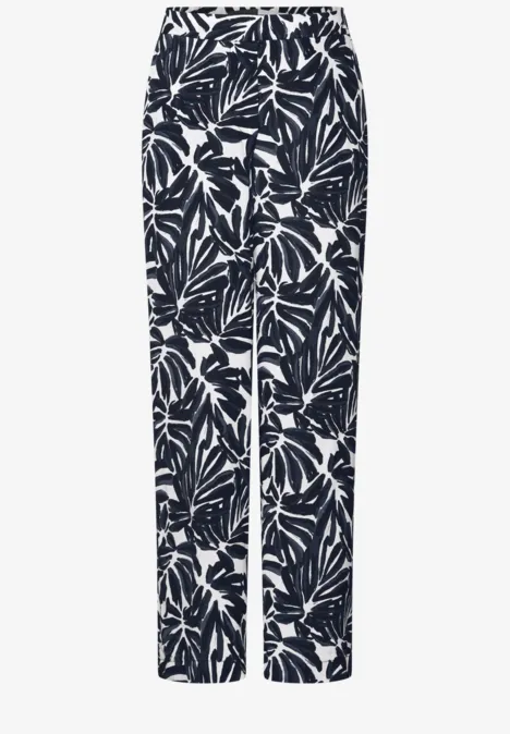 Gemusterte Crepe Hose urban dark blue