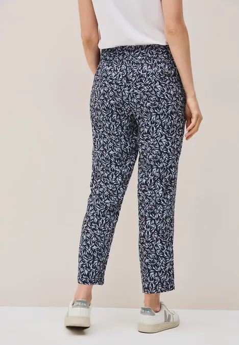 Gemusterte Loose Fit Hose urban dark blue