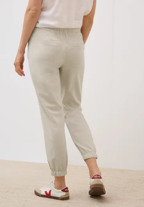 Loose Fit Melange Hose boulder beige