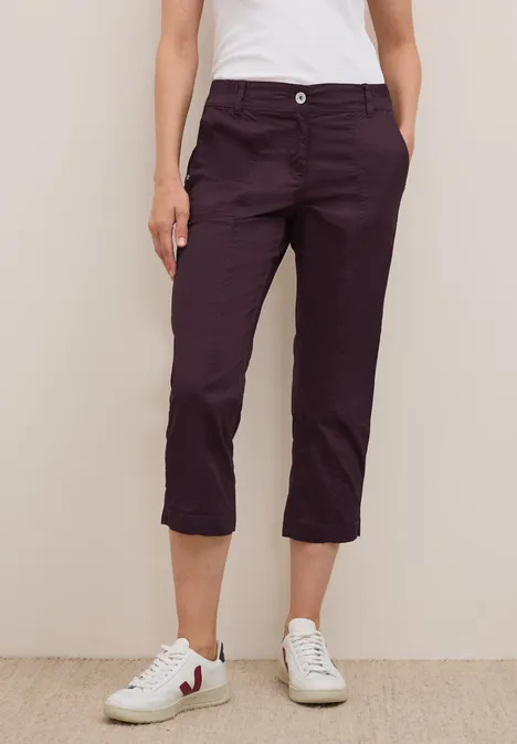 3/4 Hose im Casual Fit mulberry red