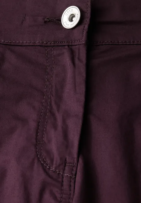 3/4 Hose im Casual Fit mulberry red