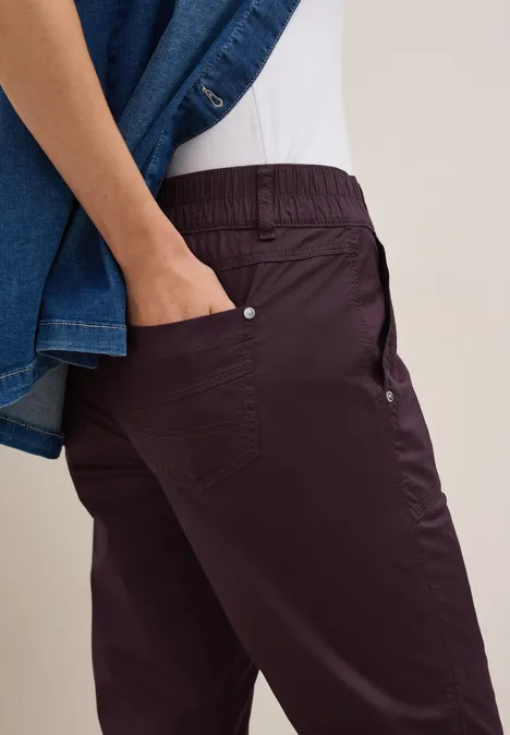 3/4 Hose im Casual Fit mulberry red