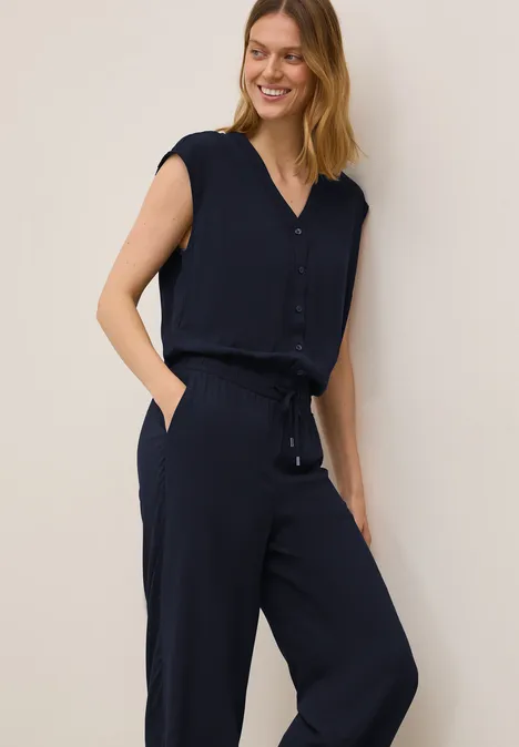 Jumpsuit in Unifarbe urban dark blue