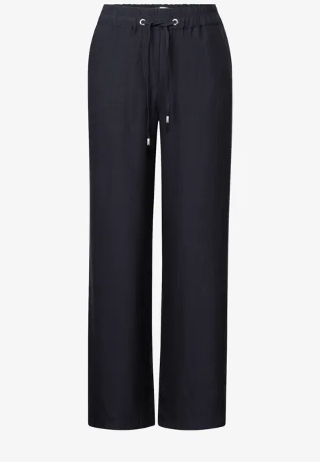 Wide Leg Pantalon structuré urban dark blue