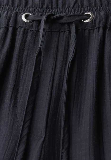 Wide Leg Strukturhose urban dark blue