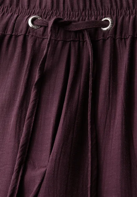 Wide Leg Strukturhose mulberry red