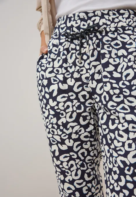 Gemusterte Loose Fit Hose urban dark blue
