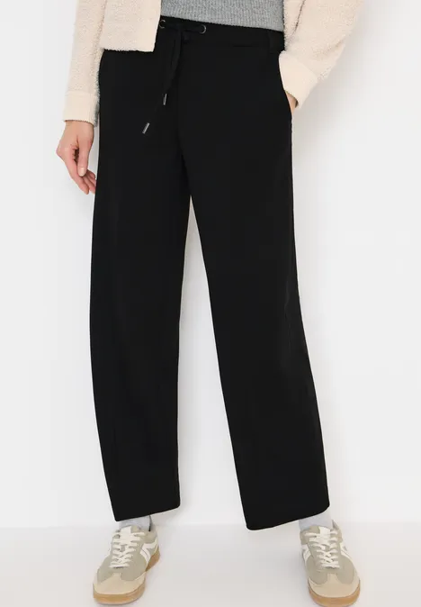 Straight Leg Jersey-Hose Black