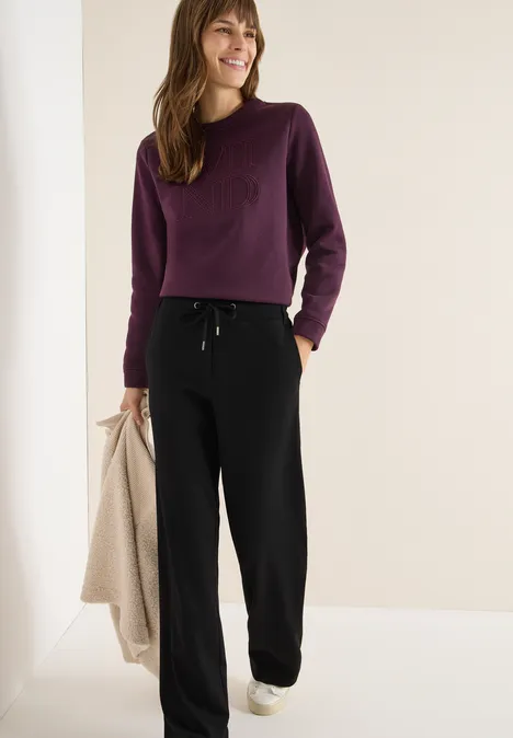 Straight Leg Jersey-Hose Black