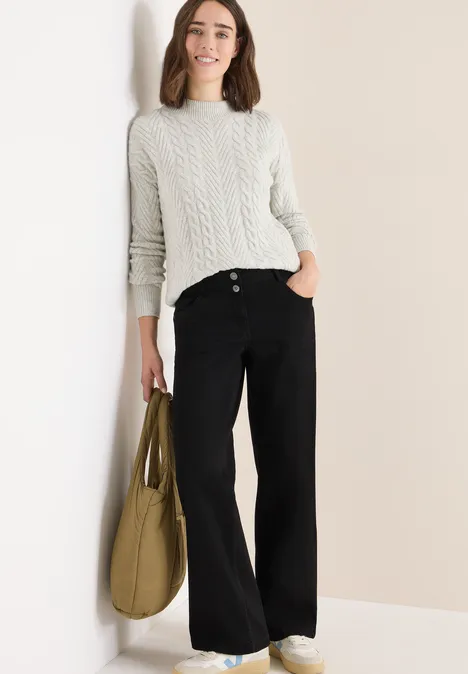 Wide Leg Jeans black washed