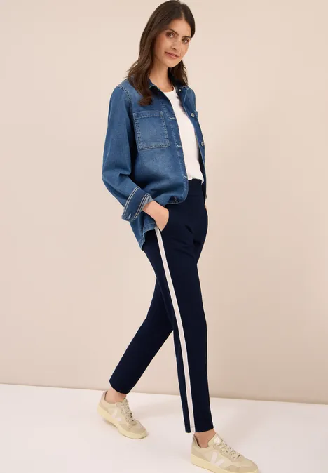 Broek met Gallo strepen urban dark blue