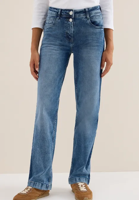 Jeans mit Gallonstreifen light blue washed