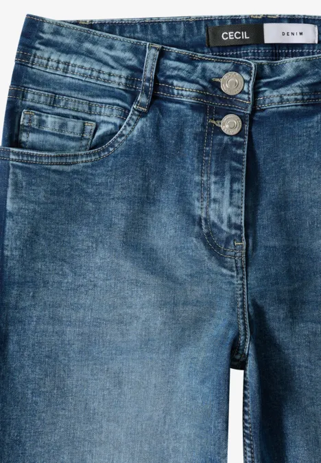 Jeans mit Gallonstreifen light blue washed