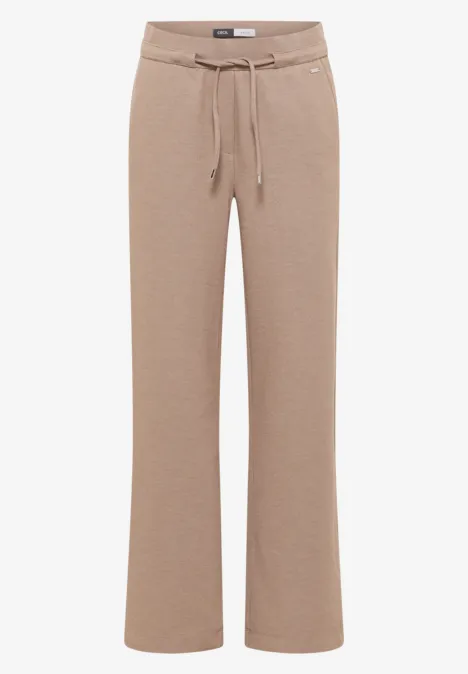Broeken met wijde pijpen natural taupe