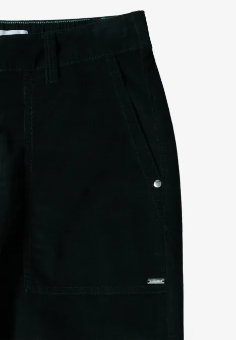 Wide Leg Cordhose ink green