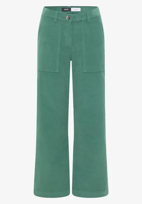 Wide Leg Cordhose jewel green