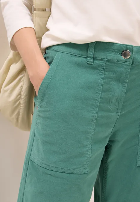 Wide Leg Cordhose jewel green