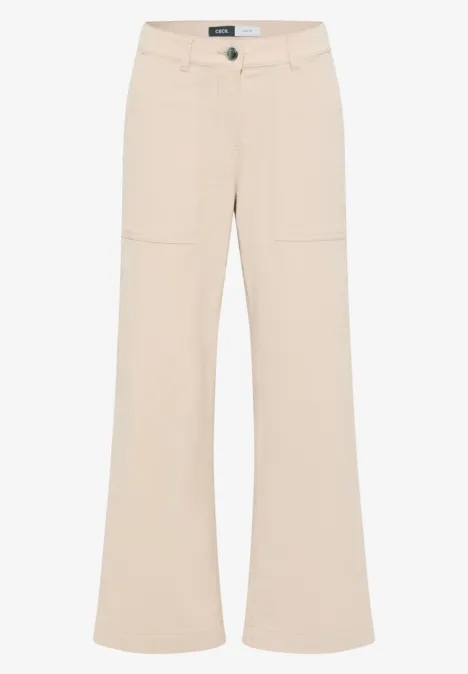 Wide Legs corduroy broek oat milk beige
