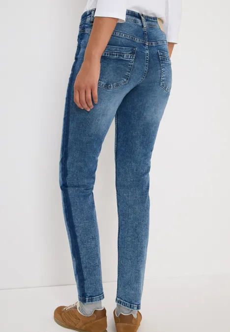 Jeans mit Galonstreifen light blue washed