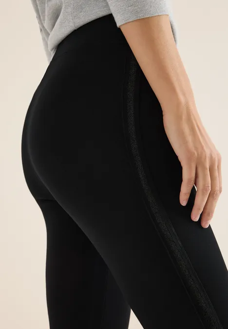 Leggings mit Glitzer-Tape Black