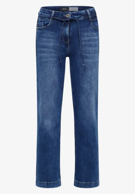 Jeans à rayures gallon mid blue wash