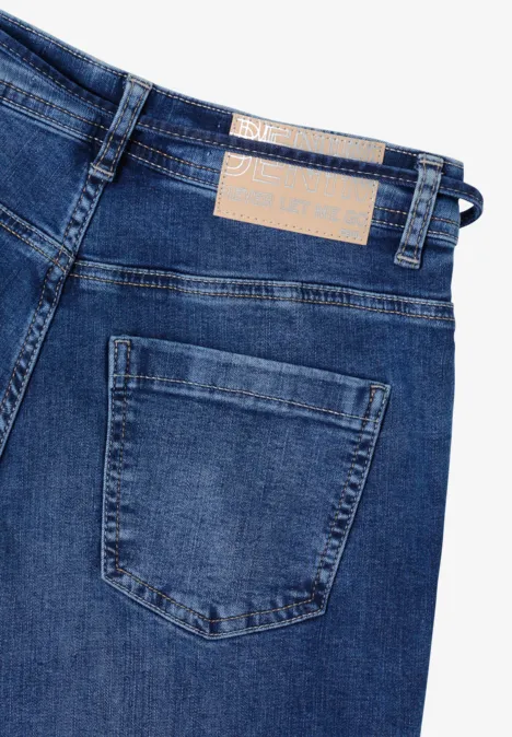 Jeans mit Gallonstreifen mid blue wash
