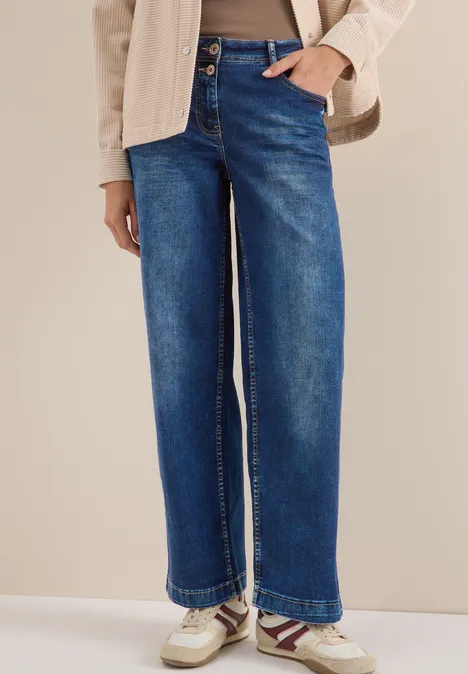 Wide Leg Jeans mid blue wash