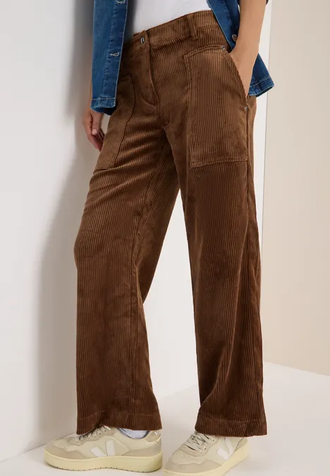 Wide Leg Cordhose mocha caramel