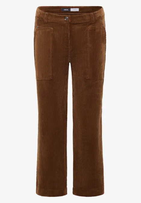 Wide Leg Cordhose mocha caramel