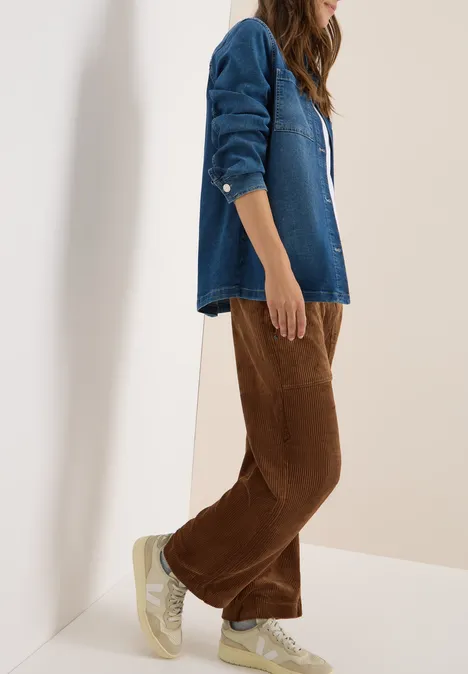 Wide Leg Cordhose mocha caramel