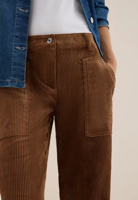 Wide Leg Cordhose mocha caramel
