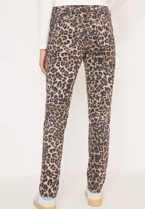 Jeans im Leo-Look sandalwood beige