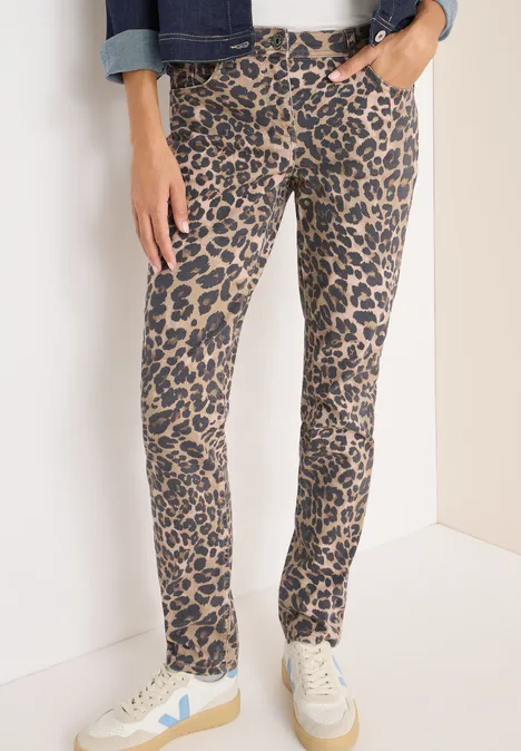 Jeans im Leo-Look sandalwood beige