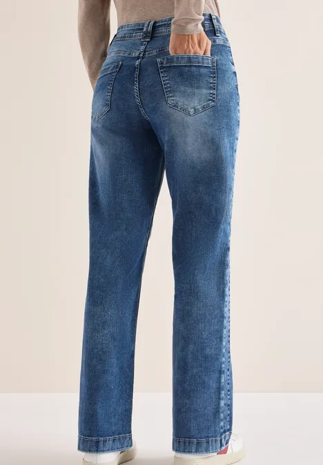 Wide Leg Jeans mid blue used wash