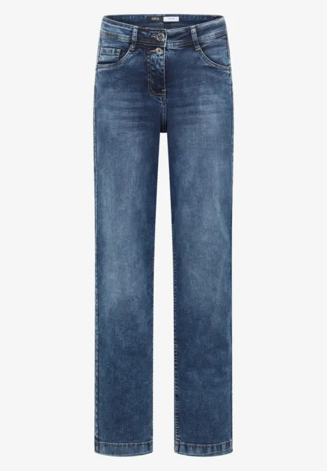 Wide Leg Jeans mid blue used wash