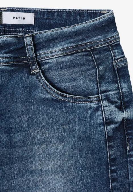 Wide Leg Jeans mid blue used wash