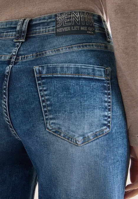 Wide Leg Jeans mid blue used wash