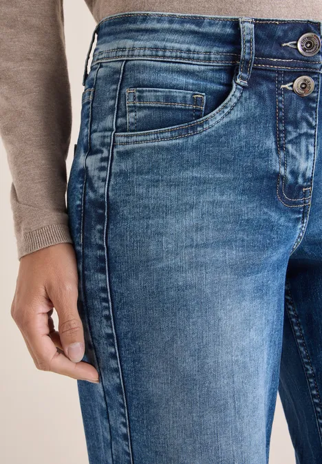 Wide Leg Jeans mid blue used wash