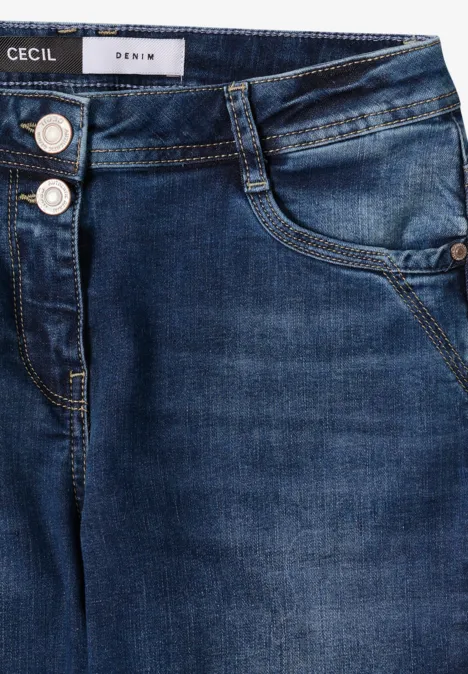 Straight Leg Jeans mid blue used wash