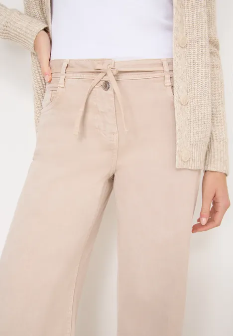 Wide Leg Jeans mit Flare eggshell white